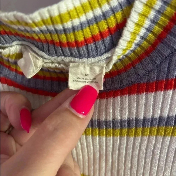 Anthropologie Moth Women's Knit Striped Sleeveless Mock Neck Size M - Picture 5 of 7